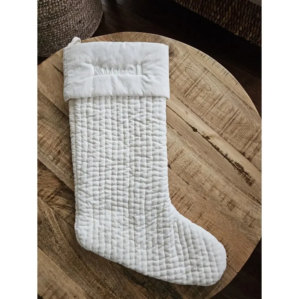 Pottery Barn Channel Quilted Velvet Christmas Stocking‎ 